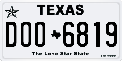 TX license plate DOO6819