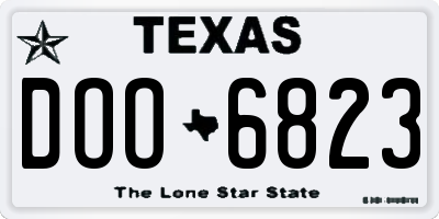 TX license plate DOO6823
