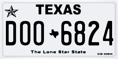 TX license plate DOO6824