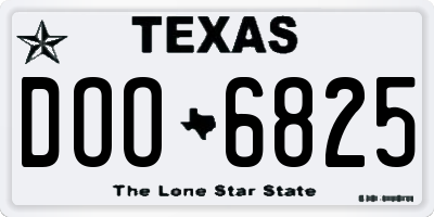 TX license plate DOO6825
