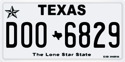 TX license plate DOO6829