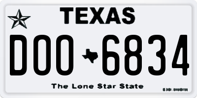 TX license plate DOO6834