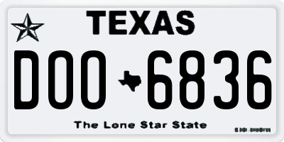 TX license plate DOO6836