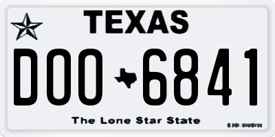 TX license plate DOO6841
