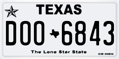 TX license plate DOO6843