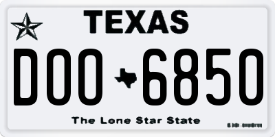 TX license plate DOO6850