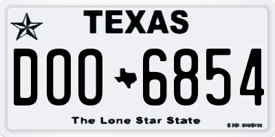 TX license plate DOO6854