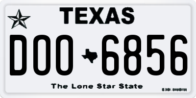 TX license plate DOO6856