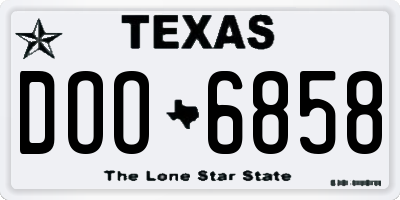 TX license plate DOO6858
