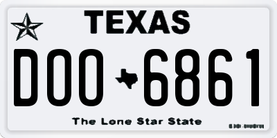 TX license plate DOO6861