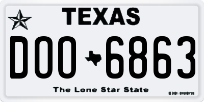 TX license plate DOO6863