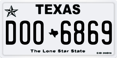 TX license plate DOO6869