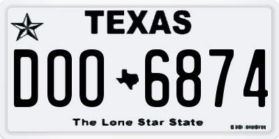 TX license plate DOO6874