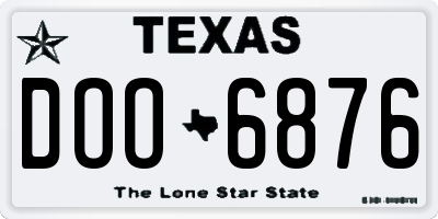 TX license plate DOO6876