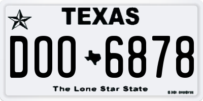 TX license plate DOO6878
