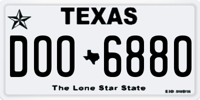 TX license plate DOO6880