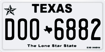 TX license plate DOO6882