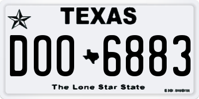 TX license plate DOO6883
