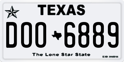TX license plate DOO6889