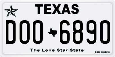 TX license plate DOO6890