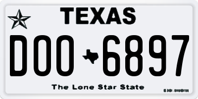 TX license plate DOO6897