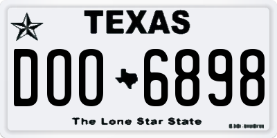 TX license plate DOO6898