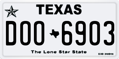 TX license plate DOO6903
