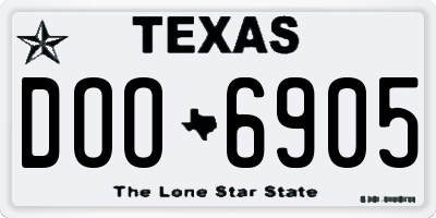 TX license plate DOO6905