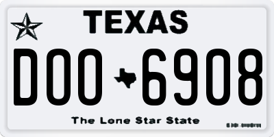 TX license plate DOO6908