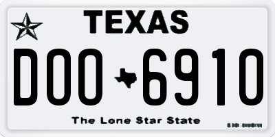 TX license plate DOO6910