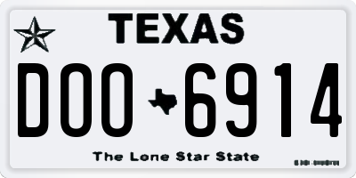 TX license plate DOO6914
