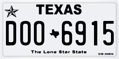 TX license plate DOO6915