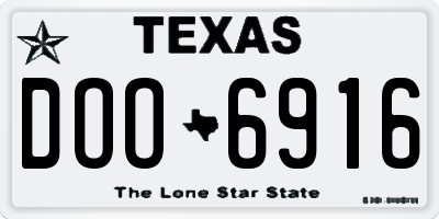 TX license plate DOO6916