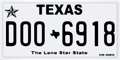 TX license plate DOO6918