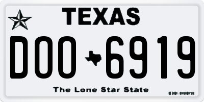 TX license plate DOO6919