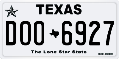 TX license plate DOO6927