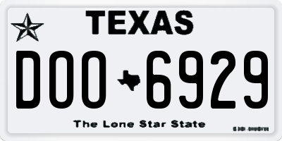 TX license plate DOO6929