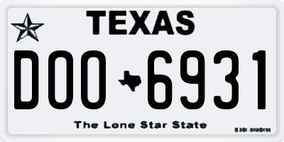 TX license plate DOO6931