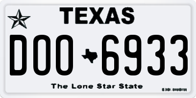 TX license plate DOO6933