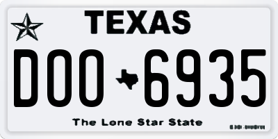 TX license plate DOO6935