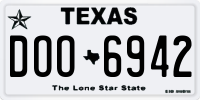 TX license plate DOO6942