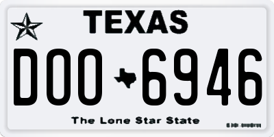 TX license plate DOO6946