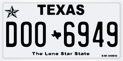 TX license plate DOO6949