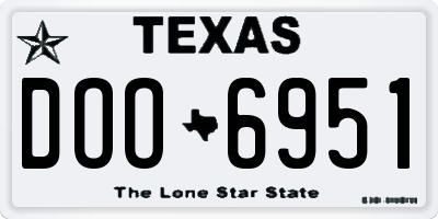 TX license plate DOO6951