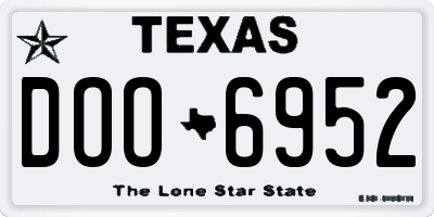 TX license plate DOO6952
