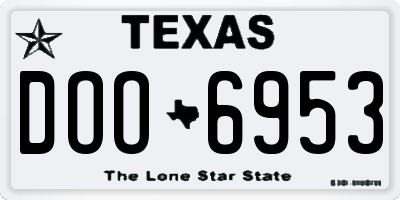 TX license plate DOO6953