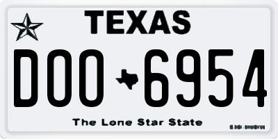 TX license plate DOO6954