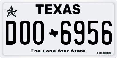 TX license plate DOO6956