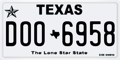 TX license plate DOO6958