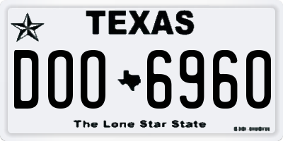 TX license plate DOO6960